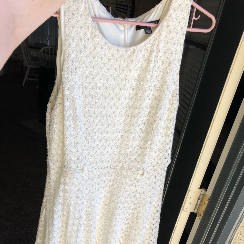 A line lace off white dress